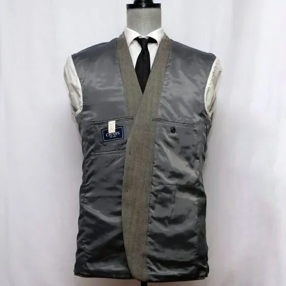 44L‎ Chaps Men's Blazer Jacket Sport Coat Sport Jacket Grey Wool D050297